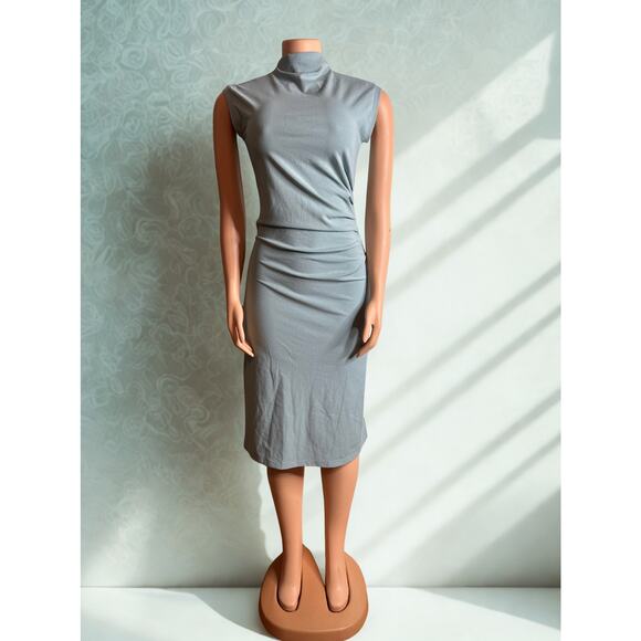 OGL Dresses & Skirts - OGL Mockneck Tucks Midi Dress NWT SIZE M